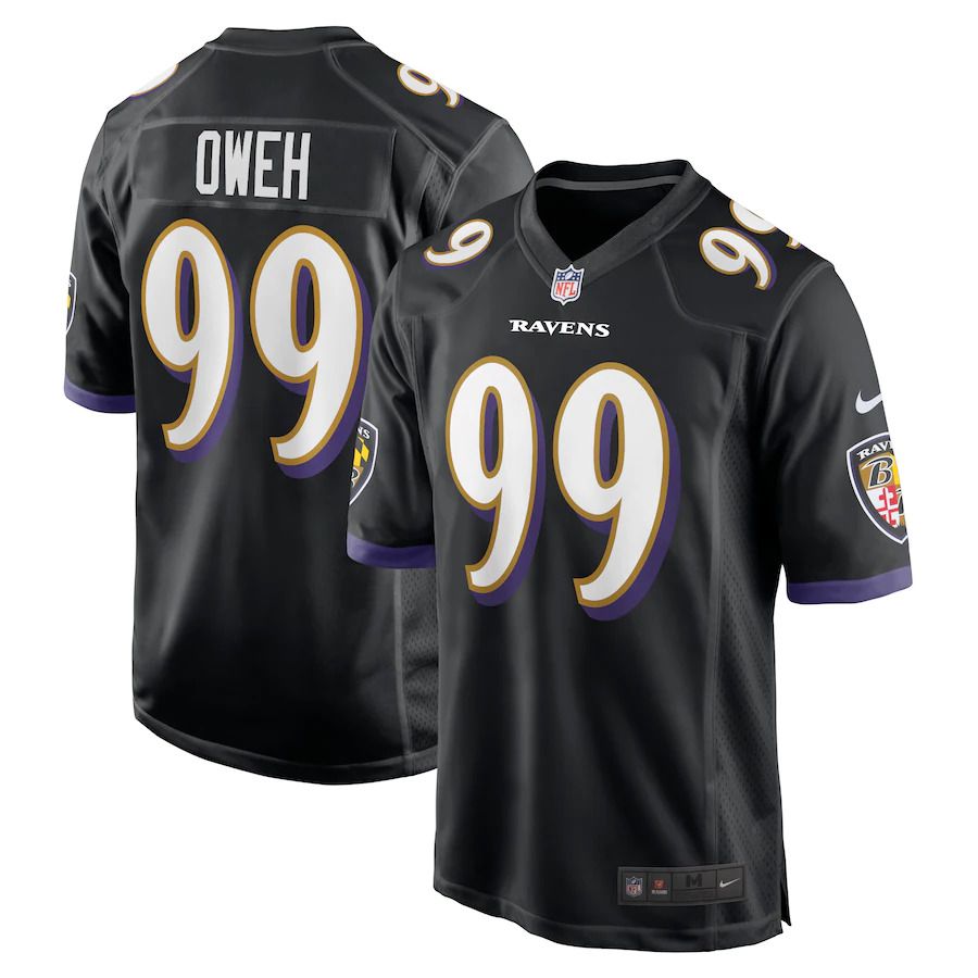 Men Baltimore Ravens 99 Odafe Oweh Nike Black Game NFL Jersey